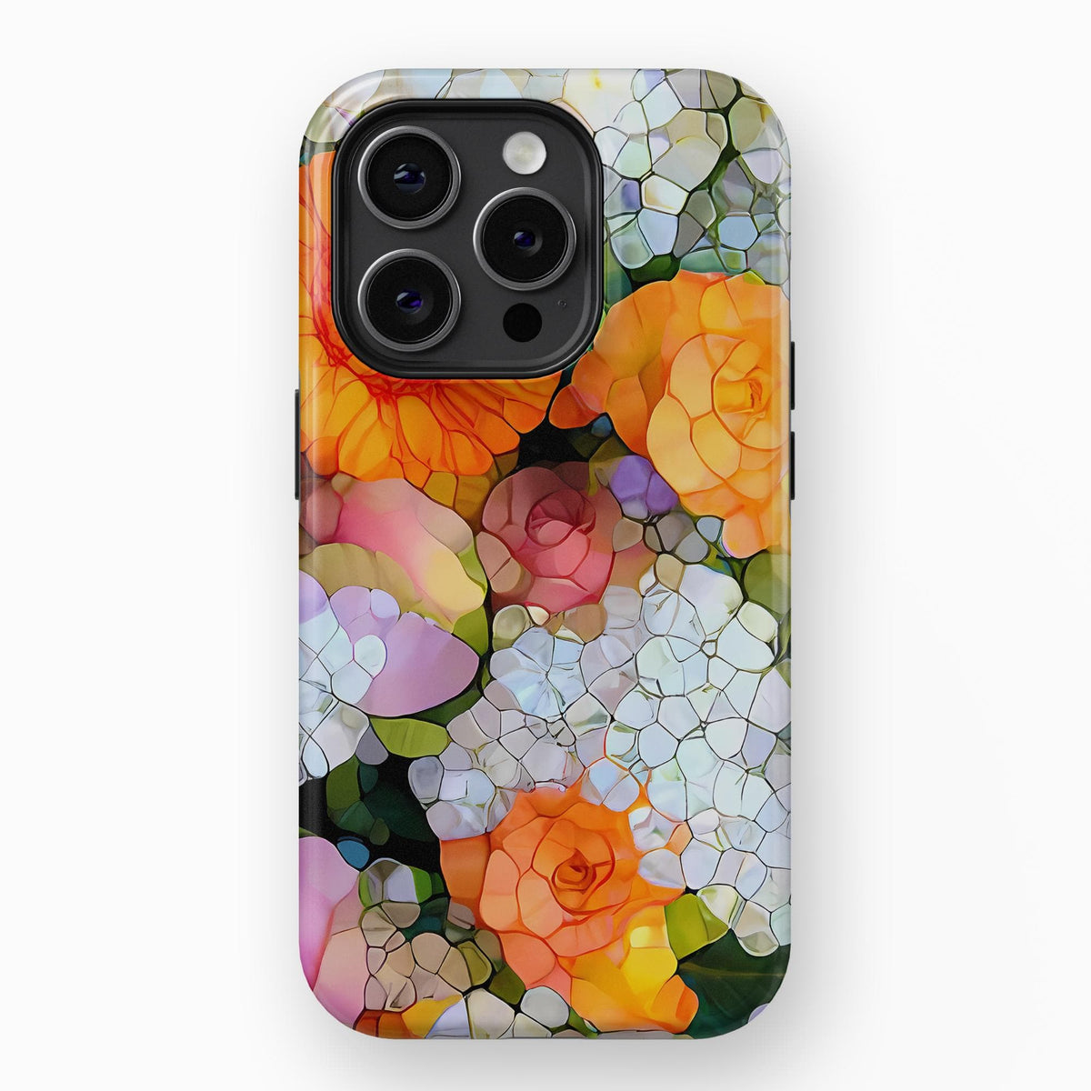 Colorful Phone Cases Pretty Stone Art Flower iPhone Case